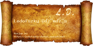 Ledofszky Dömös névjegykártya