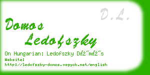 domos ledofszky business card